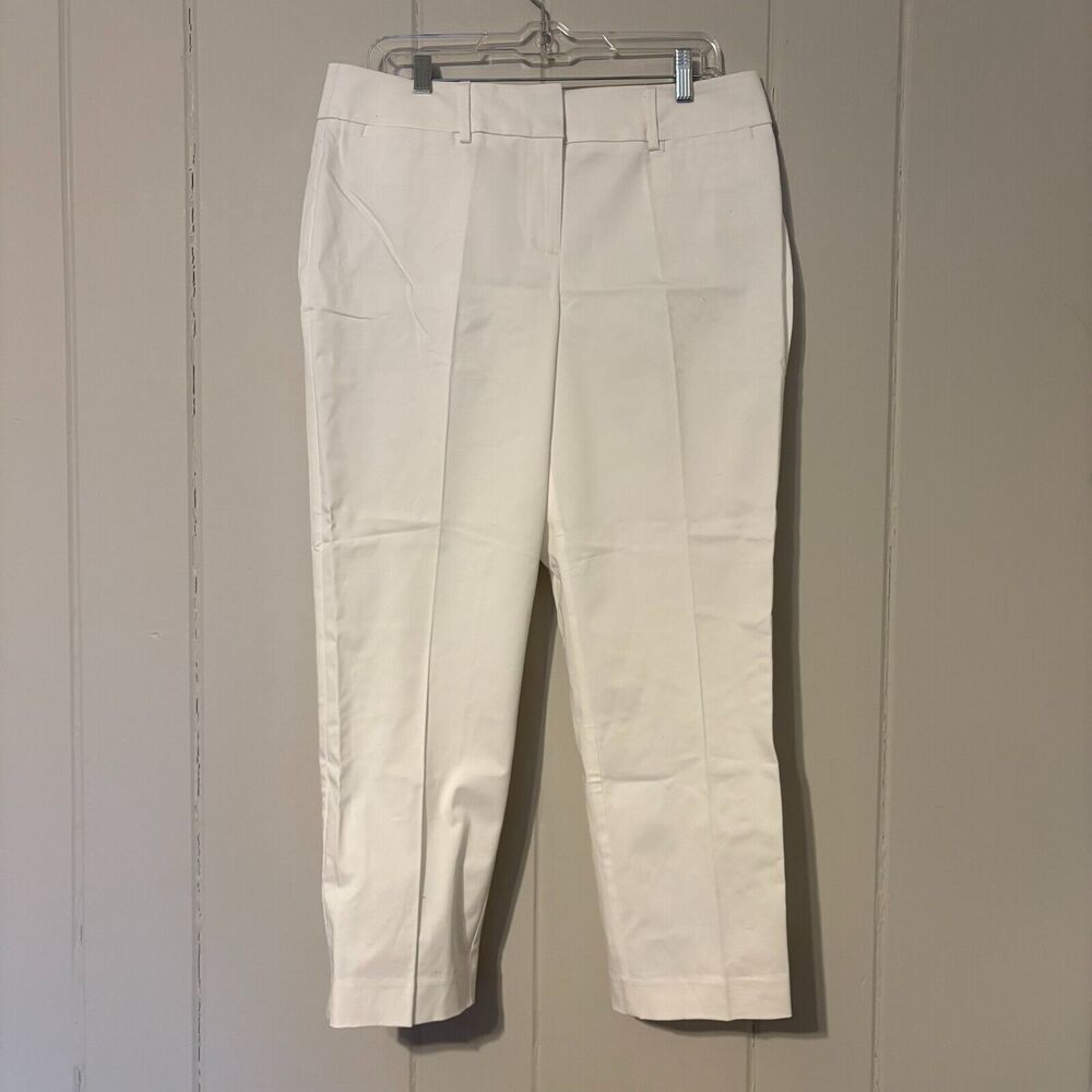 Ann Taylor Curvy Crop Length Pants White Size 10 Preppy Office Wear NWT